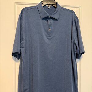 Peter Millar Summer comfort mens polo navy micro stripe pattern size XL